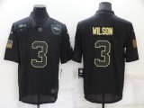 Men's Denver Broncos #3 Russell Wilson Black Salute To Service Limited Jersey