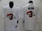 Men's Denver Broncos #3 Russell Wilson White Shadow Logo Limited Jersey