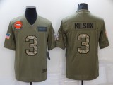 Men's Denver Broncos #3 Russell Wilson Green Camo Salute To Service Limited Jersey