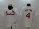 Women MLB Cardinals #4 Yadier Molina White Jersey
