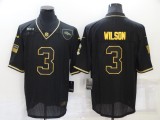 Men's Denver Broncos #3 Russell Wilson Black/Gold Salute To Service Limited Jersey