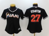 Women MLB Marlins 27 Giancarlo Stanton Black Jersey