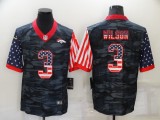 Men's Denver Broncos #3 Russell Wilson Camo USA Flag Limited Jersey