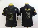 Women Denver Broncos #3 Russell Wilson Black Salute To Service Limited Jersey