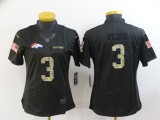 Women Denver Broncos #3 Russell Wilson Black Camo Salute To Service Limited Jersey