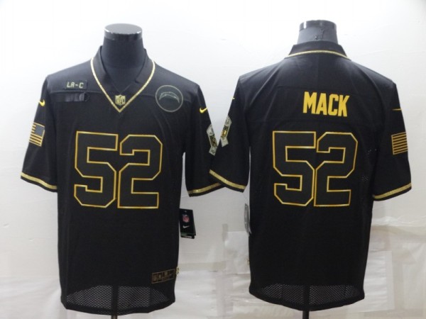 Men's Men's Los Angeles Chargers #52 Khalil Mack Black/Gold Salute To Service Limited Jersey