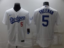 MLB Los Angeles Dodgers #5 Freddie Freeman White Flex Base Elite Jersey