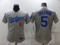 MLB Los Angeles Dodgers #5 Freddie Freeman Gray Flex Base Elite Jersey