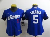 Women Los Angeles Dodgers #5 Freddie Freeman Royal City Connect Game Jersey