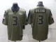 Men's Denver Broncos#3 Russell Wilson Olive Salute To Service Limited Jersey
