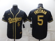 MLB Los Angeles Dodgers #5 Freddie Freeman Black/Gold Game Jersey