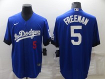 MLB Los Angeles Dodgers #5 Freddie Freeman Royal City Connect Game Jersey