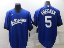 MLB Los Angeles Dodgers #5 Freddie Freeman Royal City Connect Game Jersey