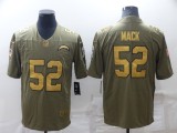 Men's Men's Los Angeles Chargers #52 Khalil Mack Olive Salute To Service Limited Jersey