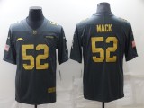 Men's Los Angeles Chargers #52 Khalil Mack Gray/Gold Salute To Service Limited Jersey