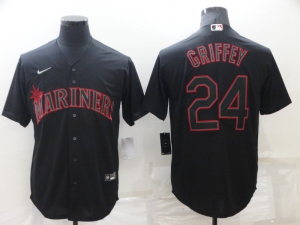 MLB Seattle Mariners #24 Ken Griffey 2021 Black Game Nike Jersey