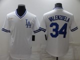 MLB Los Angeles Dodgers #34 Toro Valenzuela White Throwback Game Jersey