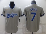 MLB Los Angeles Dodgers #7 Julio Urias Gray Throwback Game Jersey
