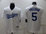MLB Los Angeles Dodgers #5 Freddie Freeman White Game Jersey