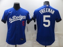 MLB Los Angeles Dodgers #5 Freddie Freeman Royal Blue City Connect Flex Base Elite Jersey