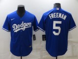 MLB Los Angeles Dodgers #5 Freddie Freeman Bule Game Jersey