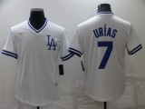 MLB Los Angeles Dodgers #7 Julio Urias White Throwback Game Jersey