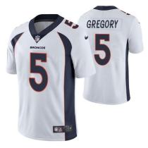 Men's Denver Broncos #5 Randy Gregory White Vapor Untouchable Limited Jersey