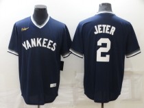 MLB New York Yankees #2 Jeter Navy Blue Game Nike Jersey