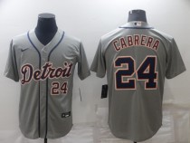 MLB Detroit Tigers #24 Cabrera Grey Game Nike Jersey