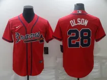 Men's Atlanta Braves #28 Matt Olson Red Game Nike Jersey