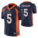 Men's Denver Broncos #5 Randy Gregory Navy Vapor Untouchable Limited Jersey