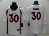 Men's Denver Broncos #30 Davis White Vapor Untouchable Limited Jersey
