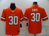 Men's Denver Broncos #30 Davis Orange Color Rush Limited Jersey