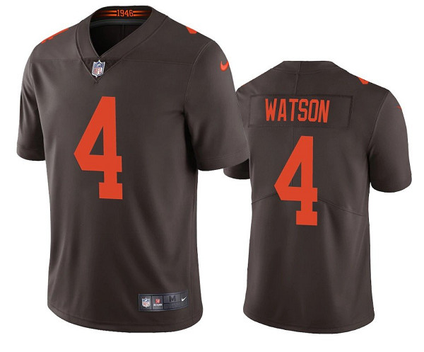 Men's Cleveland Browns #4 Deshaun Watson Brown Color Rush Vapor Untouchable Limited Jersey