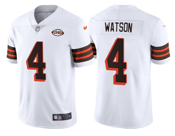 Men's Cleveland Browns #4 Deshaun Watson White 1946 Collection Vapor Untouchable Limited Jersey