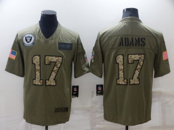 Men's Las Vegas Raiders #17 Davante Adams Olive/Camo Salute To Service Limited Jersey