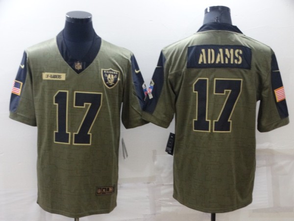 Men's Las Vegas Raiders #17 Davante Adams Olive Salute To Service Limited Jersey