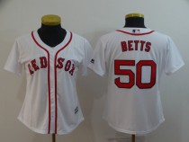 Womens MLB Boston Red Sox #50 Betts White Game Jersey