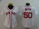 Womens MLB Boston Red Sox #50 Betts White Game Jersey