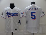 MLB Texas Rangers #5 Corey Seager White Flex Base Elite Jersey