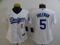 Women Los Angeles Dodgers #5 Freddie Freeman White Game Jersey