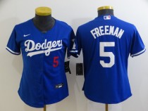 Women Los Angeles Dodgers #5 Freddie Freeman Royal Game Jersey