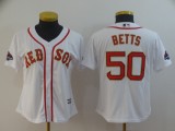 Womens MLB Boston Red Sox #50 Betts White/Gold Game Champions Jersey