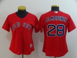 Women MLB Boston Red Sox #28 J. D. Martinez Red Game Jersey
