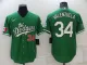 MLB Los Angeles Dodgers #34 Valenzuela Green Game Jersey