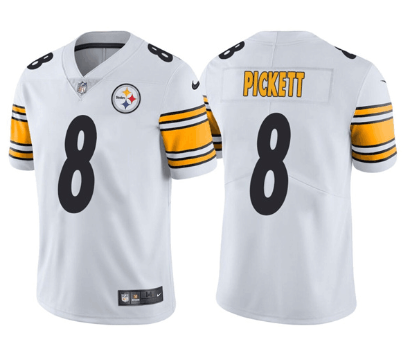 Men's Pittsburgh Steelers #8 Kenny Pickett 2022 White Vapor Untouchable Limited Jersey