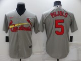 MLB St. Louis Cardinals #5 Pujols Grey Game Nike Jersey