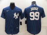MLB New York Yankees #99 Judge Navy Blue Throwback Nike Jersey