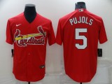 MLB St. Louis Cardinals #5 Pujols Red Game Nike Jersey