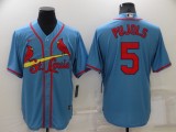 MLB St. Louis Cardinals #5 Pujols Blue Game Nike Jersey